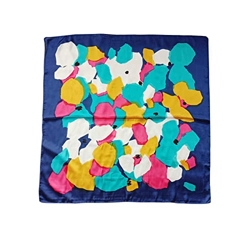 tagunop Silk Feeling Scarf Fashion Pattern Large Square Satin Headscarf for Women 27 Inches Black Cashew