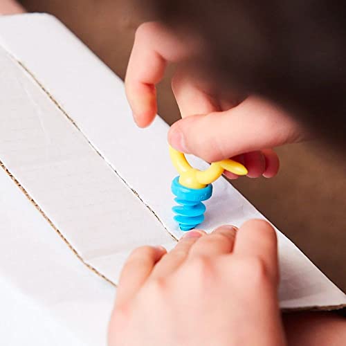 Makedo SCRU+ 120 | Top Up Your Toolbox! 120 Piece Set | Connect 4 to 6 Layers of Cardboard | STEM and STEAM Educational Toys for Kids | at Home Play and Classroom Learning