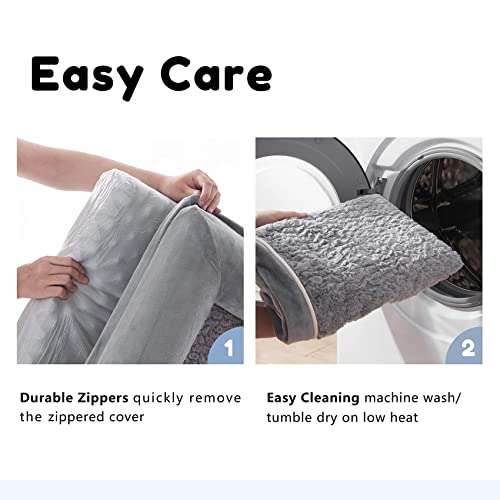 WESTERN HOME Orthopedic Dog Beds for Large Dogs, Foam Pet Sofa with Waterproof Lining, Removable Washable Cover and Nonskid Bottom, Dog Couch Bed for Comfortable Sleep,Brown Coffee
