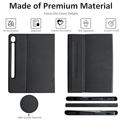 Qoosea for Samsung Galaxy Tab S9 Keyboard Case Wireless with S Pen Holder Bluetooth 7 Colors Backlit Detachable Keyboard for Galaxy Tab S9 11 inch with Magnetically Black