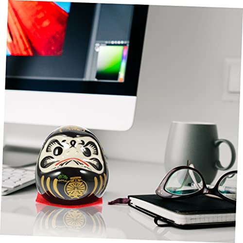 BESTOYARD Daruma Figurine Dharma Eggs Japanese Kimono Zen Statue Japanese Statues Porcelain Mini Daruma Miniature Figurines Wooden Book Shelves Mini Bookshelf Mini Doll Car Mustard Ceramics