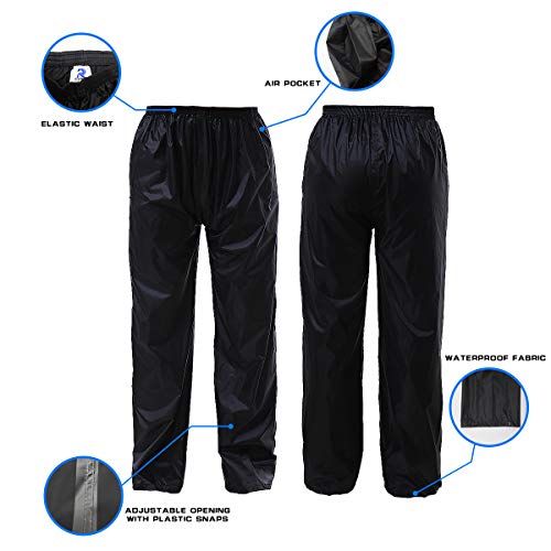 RainRider Rain Suits for Men Women Waterproof Lightweight Rain Gear Jacket Coat with Pants Workwear (Black,Small)