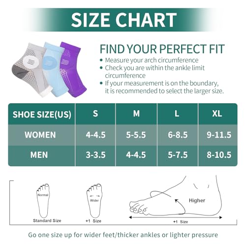 YIFVTFCK 2Pairs Neuropathy Socks for Women Men Neuritisc Socks for Neuropathy Women Peripheral Neuropathy Socks Ankle Brace Plantar Fasciitis Swelling Black S