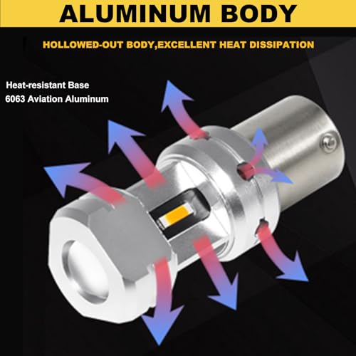 Atokrtact 1156 LED Reverse Bulbs Super Bright BA15S 3497 7506 1141 LED Replacement with Projector for Car Truck RV Back Up Lights, 6000K Xenon White 3600 Lumens P21W (White)
