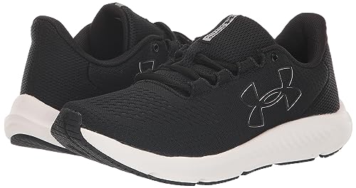 Under Armour Women's Charged Pursuit 3 Big Logo, (101) White/Halo Gray/Pink Fizz, 5.5, US