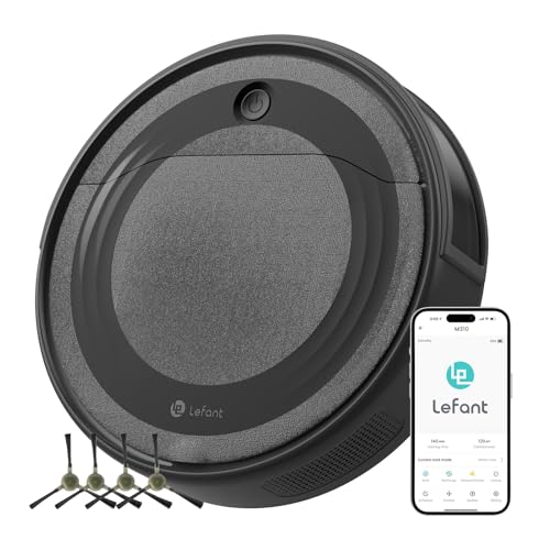 Lefant M310 Robot Vacuum Cleaner, 4500Pa Powerful Suction, PreciSense Obstacle Avoidance, Mini, Quite, 160 Mins Self-Charging Robotic Vacuums, App/Voice/Remote, Ideal for Pet Hair Hard Floors, Black