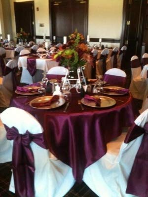 Obstal 50 PCS Satin Chair Sashes Bows for Wedding Reception- Universal Chair Cover Back Tie Supplies for Banquet, Party, Hotel Event Decorations