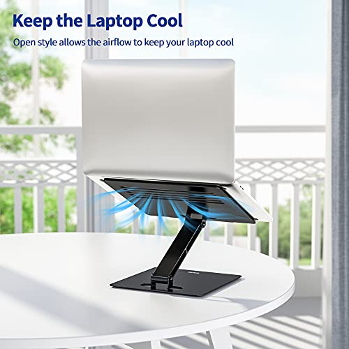 Besign LSX5 Aluminum Computer Stand, Ergonomic Adjustable Notebook Riser Holder Compatible with Air, Pro, Dell, HP, Lenovo More 10-14" Laptops (Black)