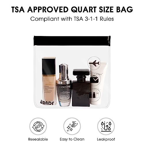 WANDF For Spirit Airlines Personal Item Bag 18x14x8 Travel Duffel Bag with TSA Approved Quart Size Bag & Shoes Bag Weekender Overnight Bag Carry-on Luggage for Women (Black)
