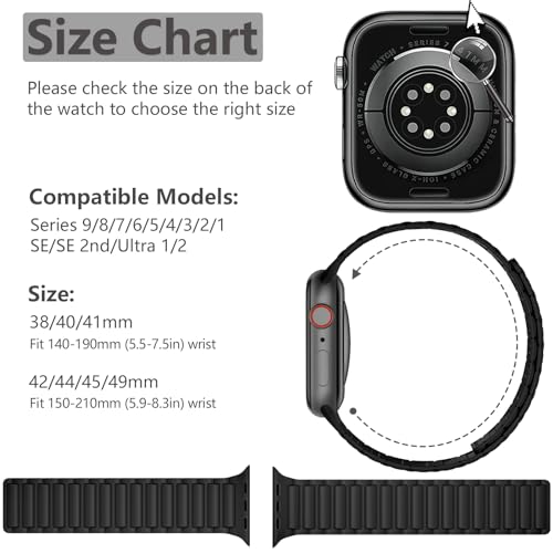 Easuny Magnetic Watch Band Compatible with Apple Watch 44mm 45mm 49mm 46mm 42mm 41mm 40mm 38mm Bands for Men Women Wrist Solo Loop, Sport Silicone Strap for iWatch Series 10 9 8 7 6 5 4 3 SE 2nd Ultra