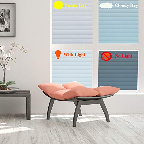 Privacy Blinds Window Film,Stained Glass Door Film,Static Cling Window Tint,Heat Control Anti UV Removal Window Cling for Office and Home,17.5 inches by 78.7 inches