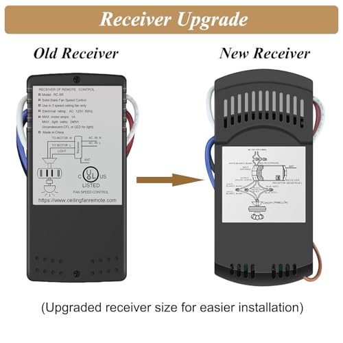 Universal Ceiling Fan Remote Control Kit, Compatible with Hunter, Harbor Breeze Hampton Bay, 3-Speed Control Fans with Dimmer, Remote Works with Hunter 99122 99123 99600