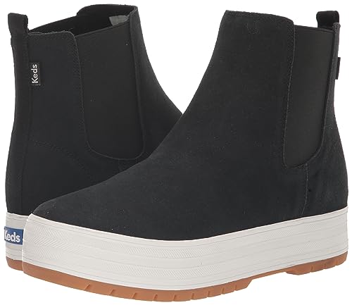 Keds The Platform Chelsea Lug, Boot Womens, Black Suede, 10 Medium
