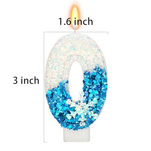 Snow Themed Birthday Candles, 13th Birthday Candle for Party Supplies, Winter Birthday Party Supplies, 2.76 inch Number 13 Candle Cake Topper Decoration (Number 13)