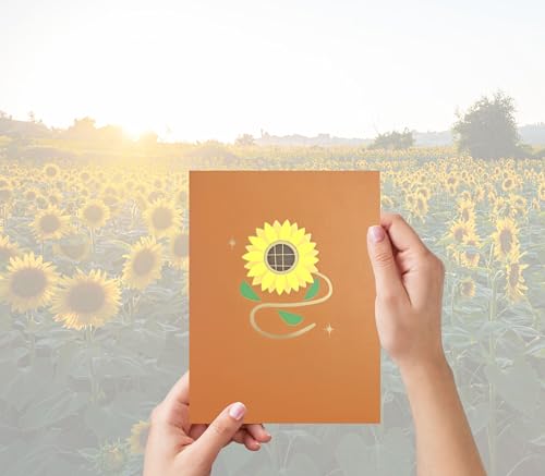 yaartz 3D Butterfly Pop Up Card Sunflower for Mother Wife Daughter Sister Grandmother Aunt, All Occasion/Mother's day/Birthday/Anniversary/Thank You