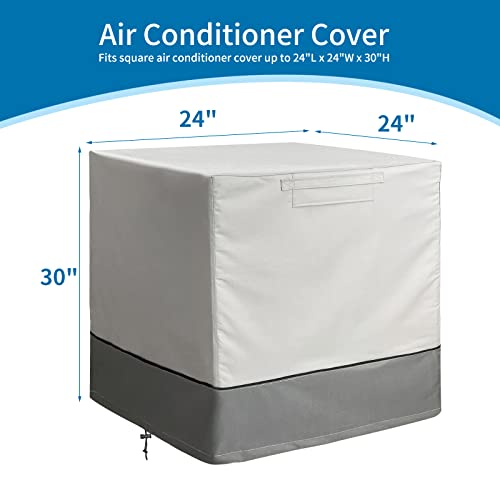 Liamoy Air Conditioner Cover for Outside Units - AC Cover Waterproof and Durable, Square Fits 24 x 24 x 30 Inches