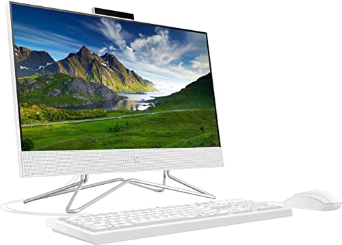 HP 2022 All-in-One Desktop, 21.5" FHD Display, Intel Celeron J4025 Processor, 16GB RAM, 1TB PCIe SSD, Webcam, HDMI, RJ-45, Wired Keyboard&Mouse, WiFi, Windows 11 Home, White