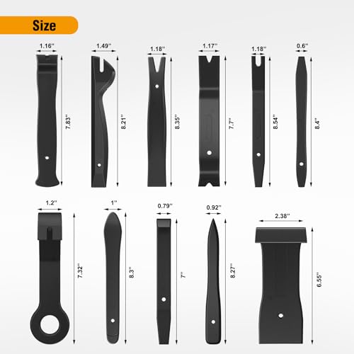 GOOACC 5PCS Auto Trim Removal Tool Kit No-ScratchTool Kit for Car Audio Dash Window Molding Fastener Remover Tool Kit-Black