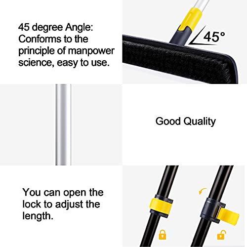Yocada Floor Scrub Brush 55.9 inch Telescopic Handle 2 in 1 Scrape Brush Stiff Bristle Shower Scrubber for Cleaning Patio Bathroom Garage Kitchen Wall Deck Tub Tile