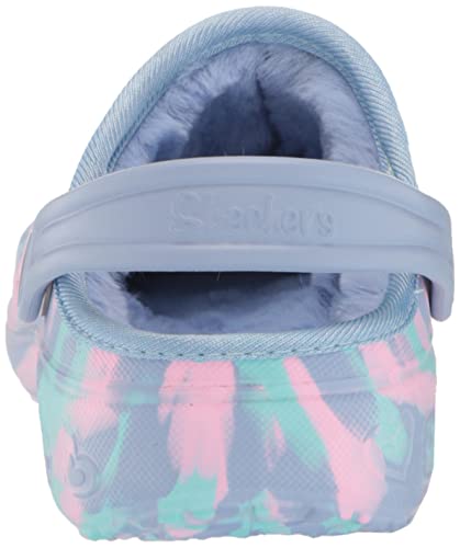 Skechers Kids Girls Foamies Sweetheart-Super Snuggly Slipper Sneaker, Blue/Multi, 3 Little Kid