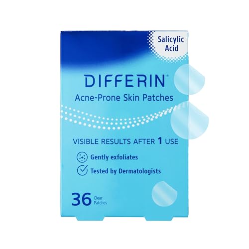 Differin Acne Patches, Pimple Patches for Acne Prone Skin, Formulated with Salicylic Acid and Centella, Fast Triple Action Power Patch for Day & Night, Dermatologist Tested, 36 Count_