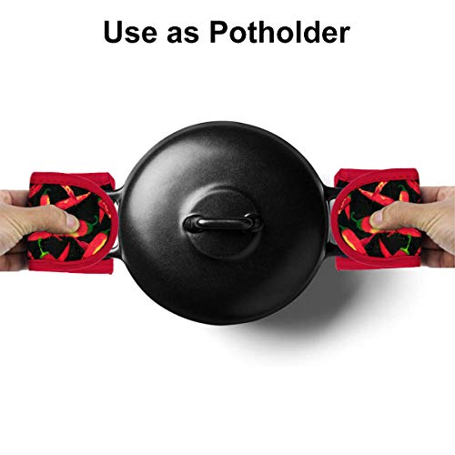 Evoio Cast Iron Skillet Handle Covers, Pan Pot Handle Covers Heat Resistant, Hot Handle Covers, Pan Pot Cast Iron Skillet Handle Holder Sleeves Mitt for Kitchen, BBQ and Baking Cookware (2-Pack Black)