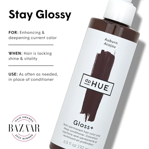 dpHUE Gloss+, Medium Brown - 6.5 oz - Semi-Permanent Hair Color & Conditioner - Lasts Up to Eight Washes - Paraben, SLS & SLES Sulfate Free - Vegan, Leaping Bunny Certified