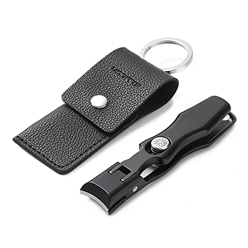 VOGARB Nail Clippers for Thick Nails Large Wide Jaw Opening Cutter with Safety Lock Heavy Duty for Toenail Fingernail No Splash Trimmer with Big Catcher for Men Women Adult Seniors (Black)