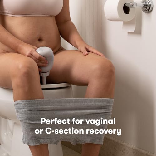 Frida Mom Upside Down Peri Bottle for Postpartum Care, Portable Bidet Perineal Cleansing and Recovery for New Mom, The Original Fridababy MomWasher, Grey