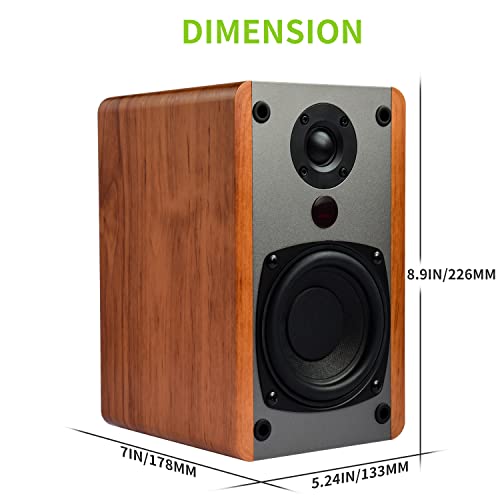 SINGING WOOD BT25 (2024 Version) Bluetooth Active Bookshelf Speakers for with Optical Aux inputs Subwoofer Line Out for PC, TVs, Turntable, Wooden Enclosure,80W - Beach Wood