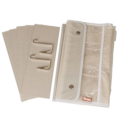 Univivi Over Door Hanging Organizer Behind the Door Storage, Closet Door Organizer with 6 Clear Plastic Pockets & 2 Big Metal Hooks for Cosmetics, Bathroom, Nursery and Sundries