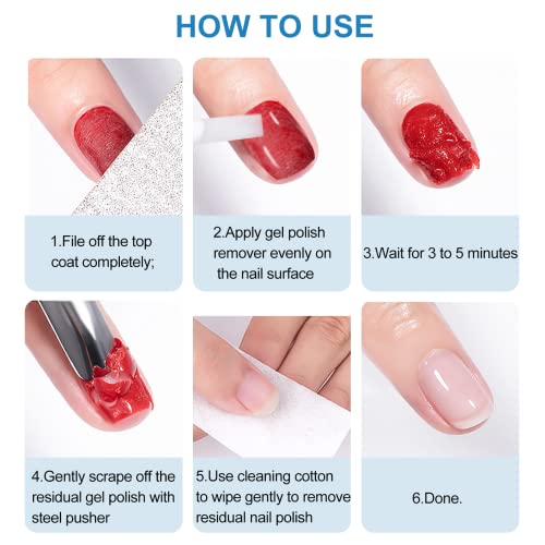 LOUINSTIC Gel Nail Polish Remover Kit - (3 Pack) Gel Polish Remover for Nails, 3-5 Minutes Easy Quick Gel Nail Remover, 0.5 oz