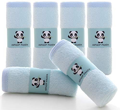 HIPHOP PANDA Baby Washcloths, Rayon Made from Bamboo - 2 Layer Ultra Soft Absorbent Newborn Bath Face Towel - Reusable Baby Wipes for Delicate Skin - Yellow, 30 Pack