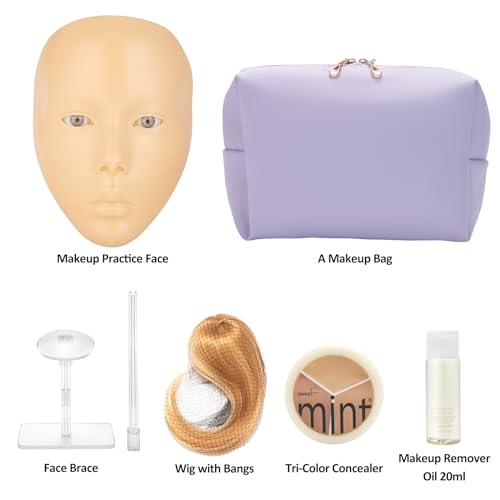 Glinexa Makeup Practice Face, Makeup Mannequin Face, Mannequin Head for Makeup Practice, Newly Upgraded to Be Compatible with Wigs, Suitable for All Makeup Enthusiasts and Artists, Black