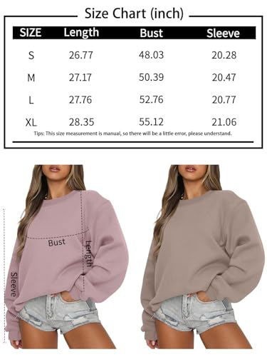 EFAN Womens Fashion 2024 Fall Outfits Oversized Sweatshirts CrewNeck Sweater Pullover Hoodies y2k Teen Girls Clothes Grey L