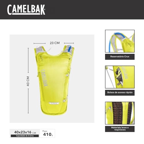 CamelBak Classic Light Bike Hydration Pack Safety Yellow/Silver, 70oz