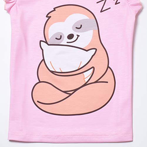CHILDRENSTAR Dog Pjs Matching Dolls&Girls Pajama Sets Cotton Girls Sleepwear Pink,Size 6 7