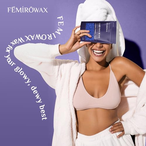 FEMIROWAX Wax Beads, 1lb Hard Wax Beans for Hair Removal Sensitive Skin with Chamomile Formula Waxing Beads for Full Body Brazilian Bikini Face Eyebrow at Home Wax Refill for Women Men