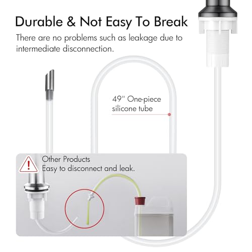 BAGNOLUX Kitchen Sink Soap Dispenser Extension Tube Kit with Check Valve, Under-Sink & Countertop Filtration, Never Fill The Little Bottle Again, Bottle Washer for Hose Extender