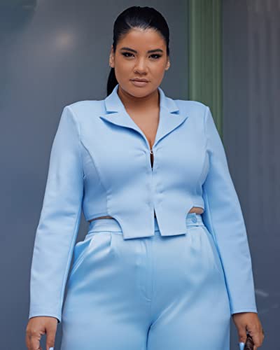 The Drop Women's Blue Bell Cropped Blazer by @frankietavares, XS