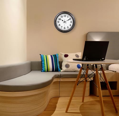 45MinST 20 Inches Retro Round Large Wall Clocks, Silent Non Ticking Battery Operated Movement Easy to Read Wall Clock with Arabic Numerals