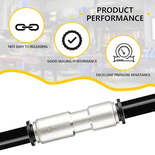 Yoebor 1/4" OD Check Valve Push to Connect One Way Inline Air Pneumatic Valves, Nickel Plated Brass & Plastic (Pack of 2)