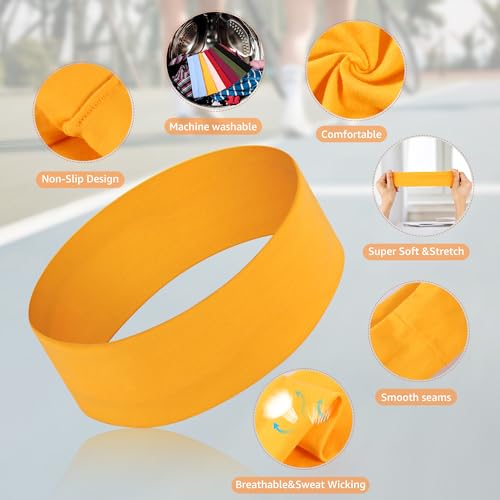 Headbands for Women Non Slip - 7PCS Fashion Sports Hair Bands for Women's Hair, Soft Cotton Cloth Stretchy Headbands for Women for Workout Yoga Running