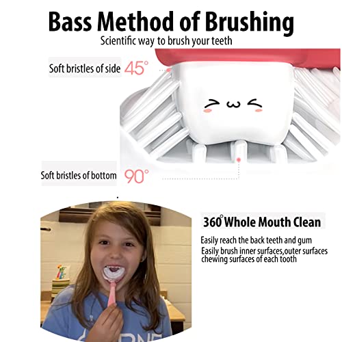 TUSIWIT Kids Toothbrushes U Shaped with 3 PCS Soft Food Grade Silicone Heads for Toddler,Childrens, Full Mouth Tooth Brush for Age 2-6 Years Blue