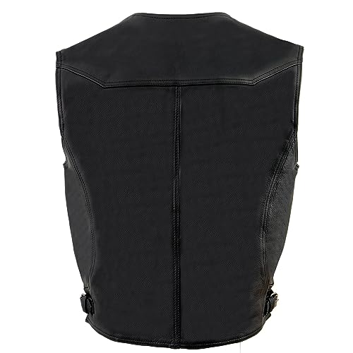 Milwaukee Men's Deep Pocket Leather Vest (Black, X-Small)