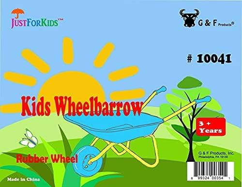 G & F Products Kids Metal Wheelbarrow – Child-Sized, Durable Metal Construction with Sturdy Wheel, Easy Assembly, Ideal for Outdoor Play, Gardening Fun, Backyard Activities & Toddler-Friendly Design