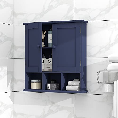 TaoHFE Black Bathroom Cabinet,Bathroom Wall Cabinet 2 Door Adjustable Shelves,Over The Toilet Storage Cabinet,Black Bathroom Cabinet Wall Mounted,Medicine Cabinets for Bathroom Laundry Room Kitchen