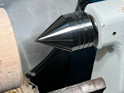 VINWOX Wood Lathe Carbide Tipped Live Center, 2MT Morse Taper Shank, 8mm Carbide Tip with 60 Degree Point