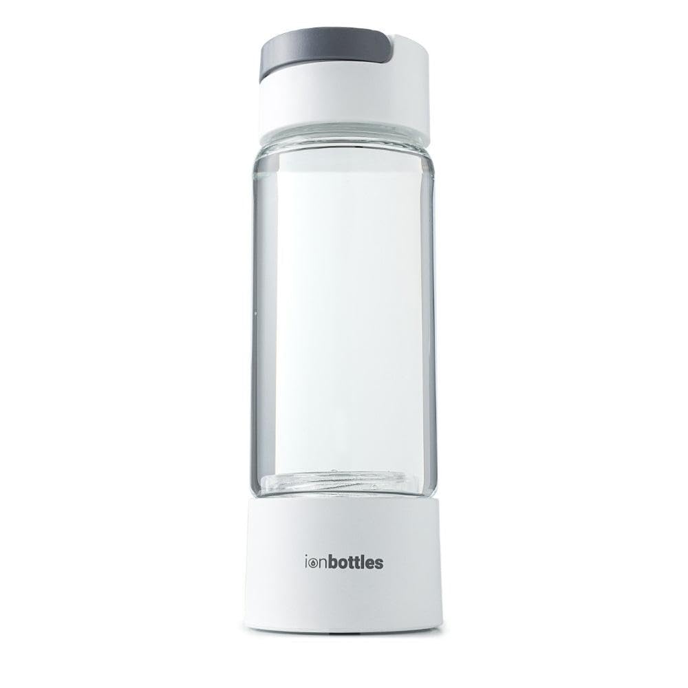 IonBottles Pro Hydrogen Water Bottle – 3.0 PPM H?, Rechargeable, Portable, BPA-Free, 14 oz Glass Bottle, Molecular Hydrogen Generator USB C Rechargeable