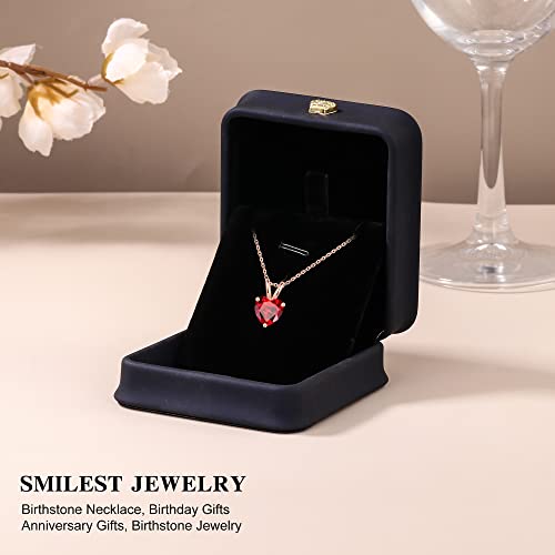 SMILEST October Birthstone Necklace for Women, Pink Corundum Necklace 925 Sterling Silver October Birthstone Jewelry for Women Mom Birthday Gifts for Her Mom Wife Heart Pink Pendant Necklaces